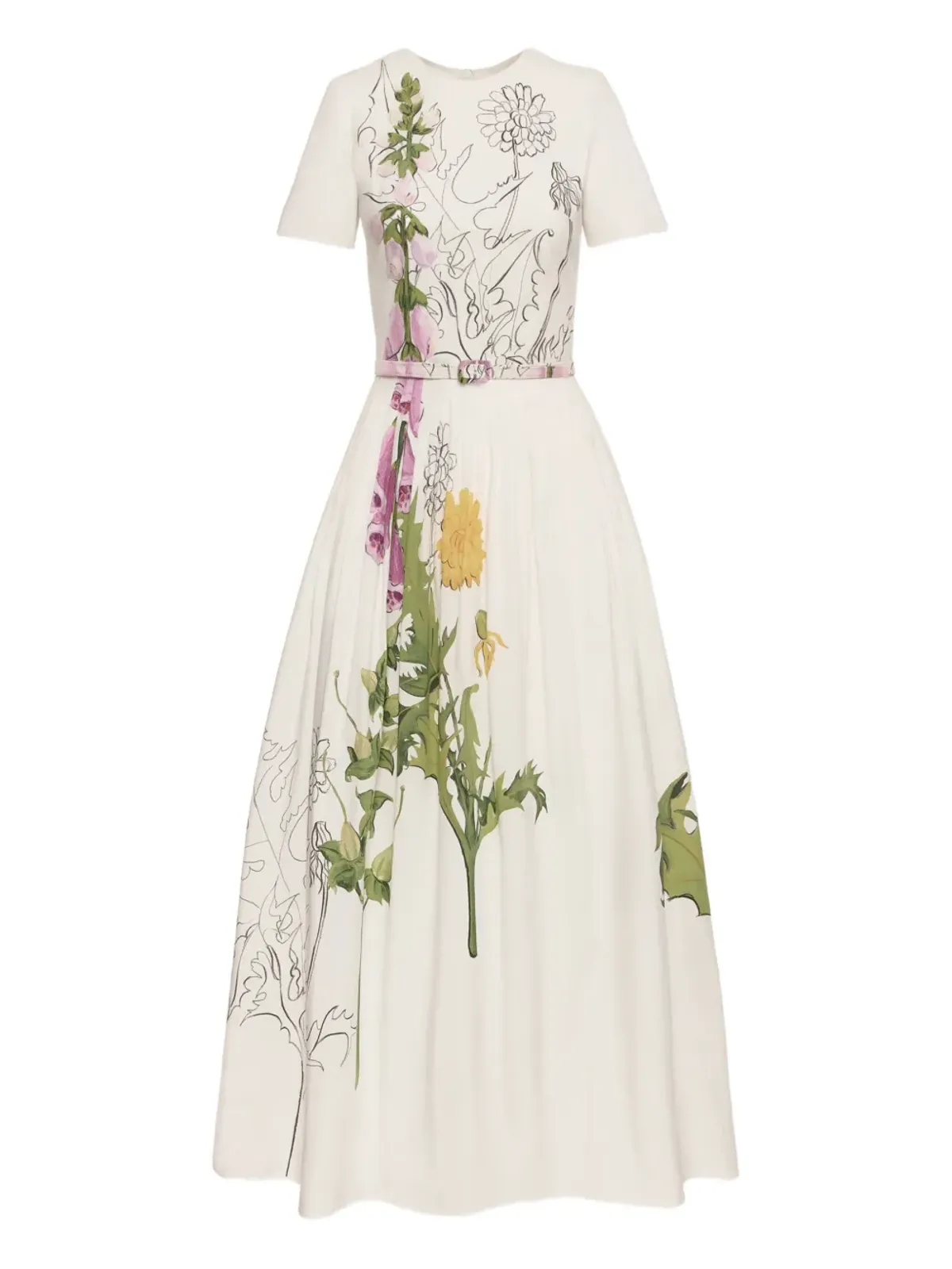 Oscar de la Renta フローラル柄ミディドレス - 画像1