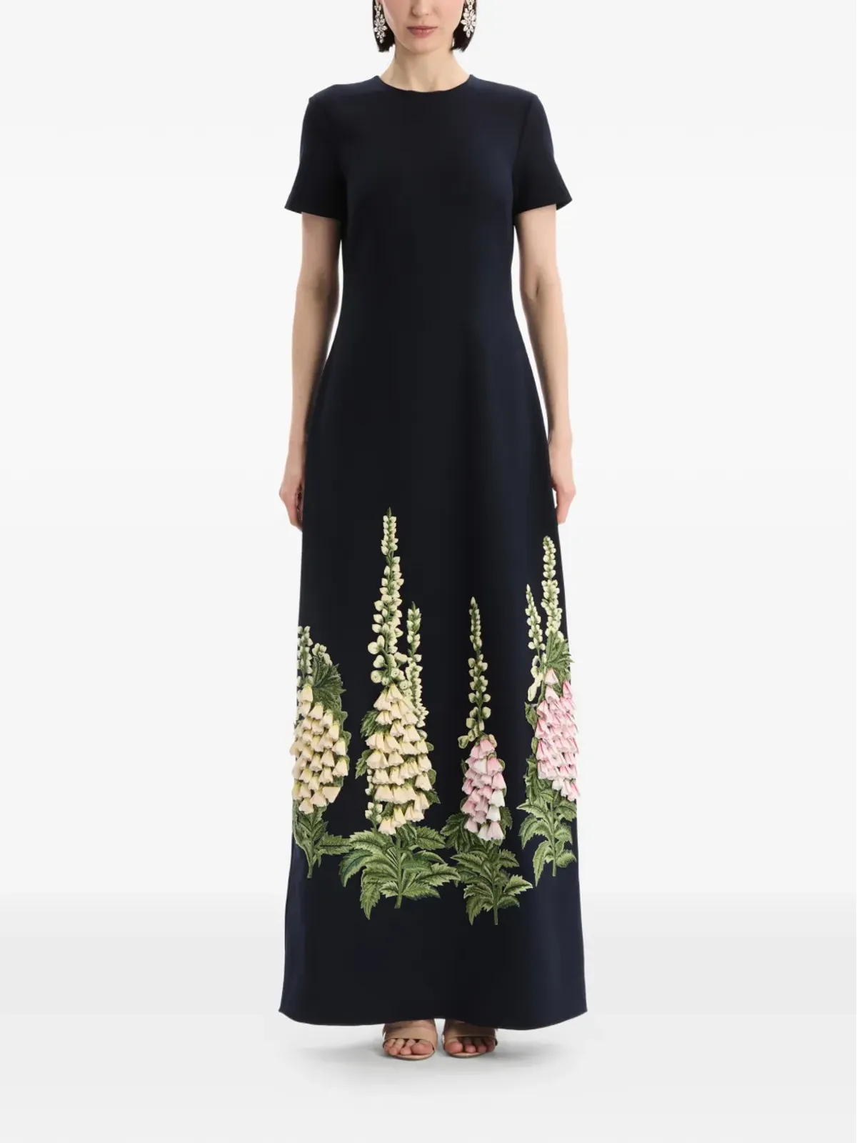 Oscar de la Renta フォックスグローブ刺繍のカフタン - 画像2