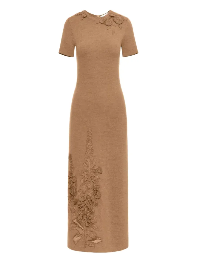 Oscar de la Renta Oscar de la Renta フォックスグローブ刺繍ドレスの商品画像