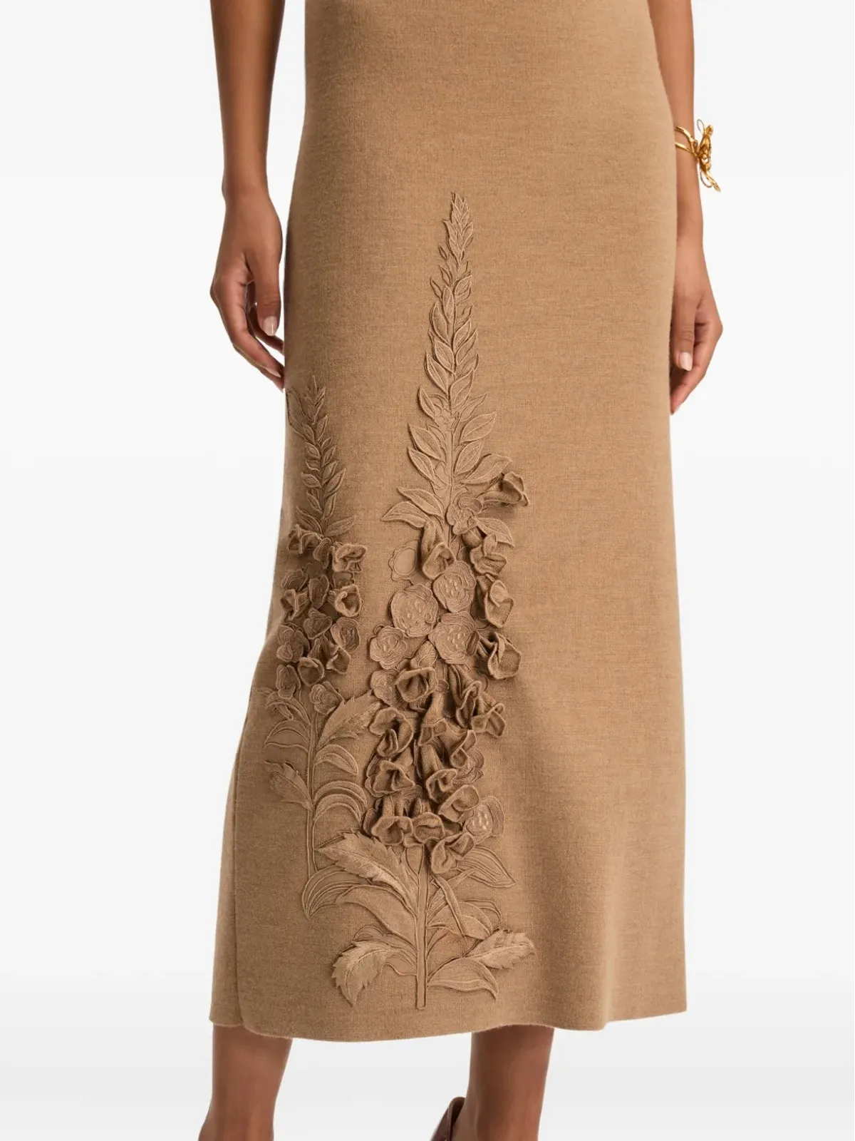 Oscar de la Renta フォックスグローブ刺繍ドレス - 画像5