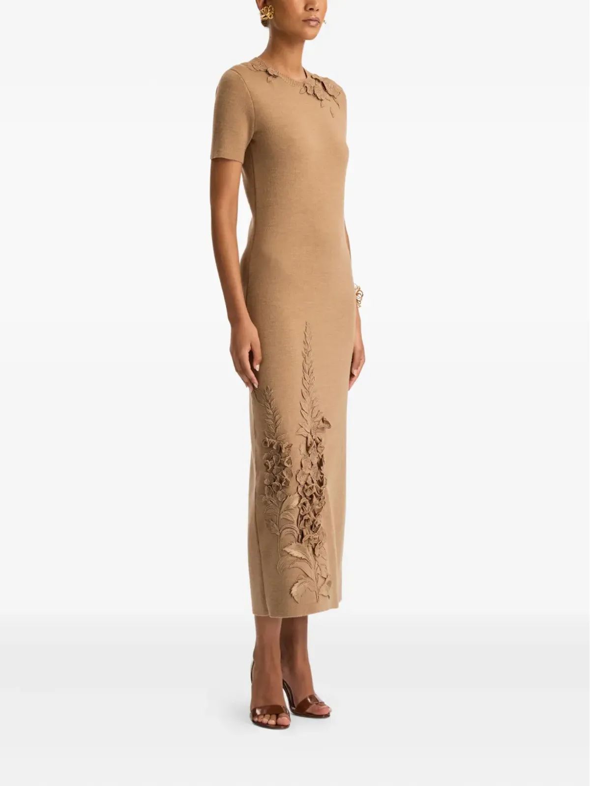 Oscar de la Renta フォックスグローブ刺繍ドレス - 画像3
