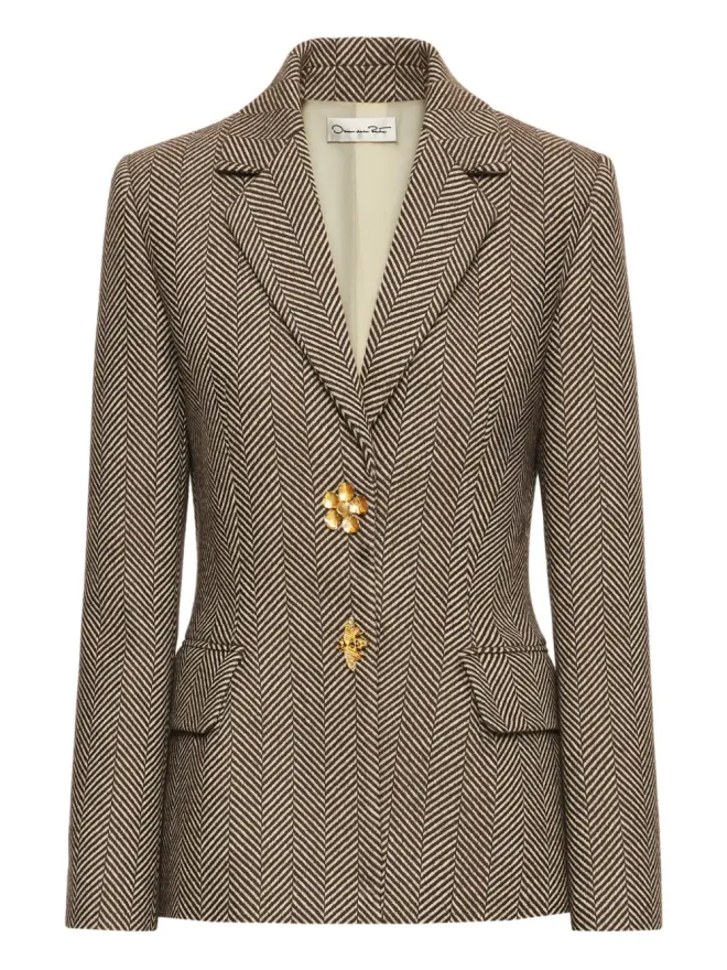 Oscar de la Renta Oscar de la Renta 花柄ボタンジャケットの商品画像