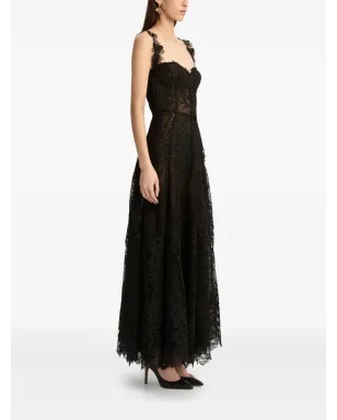 Oscar de la Renta フォックスグローブギピュールドレス ブラック - サムネイル3