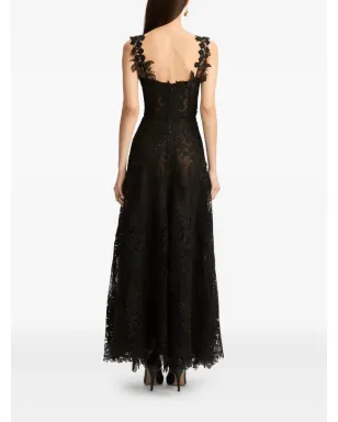 Oscar de la Renta フォックスグローブギピュールドレス ブラック - サムネイル4
