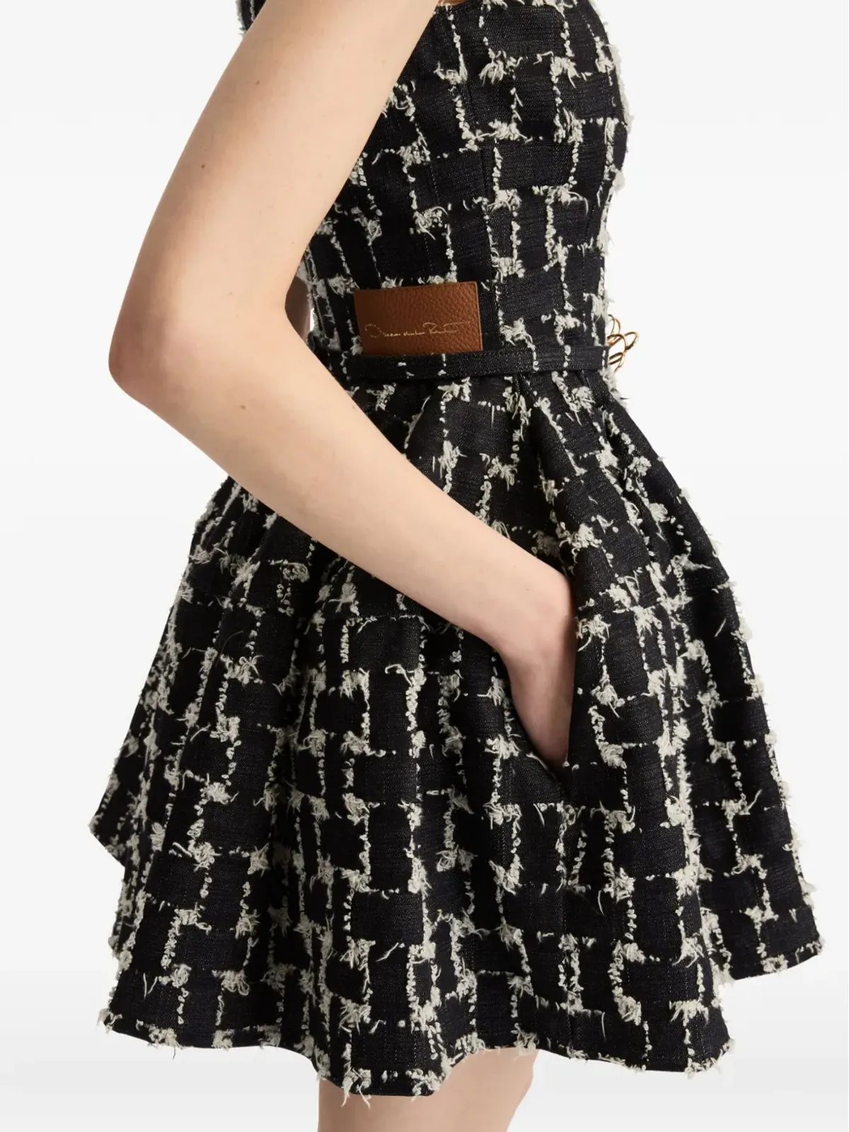 Oscar de la Renta ウェーブンジャカードミニドレス - 画像5
