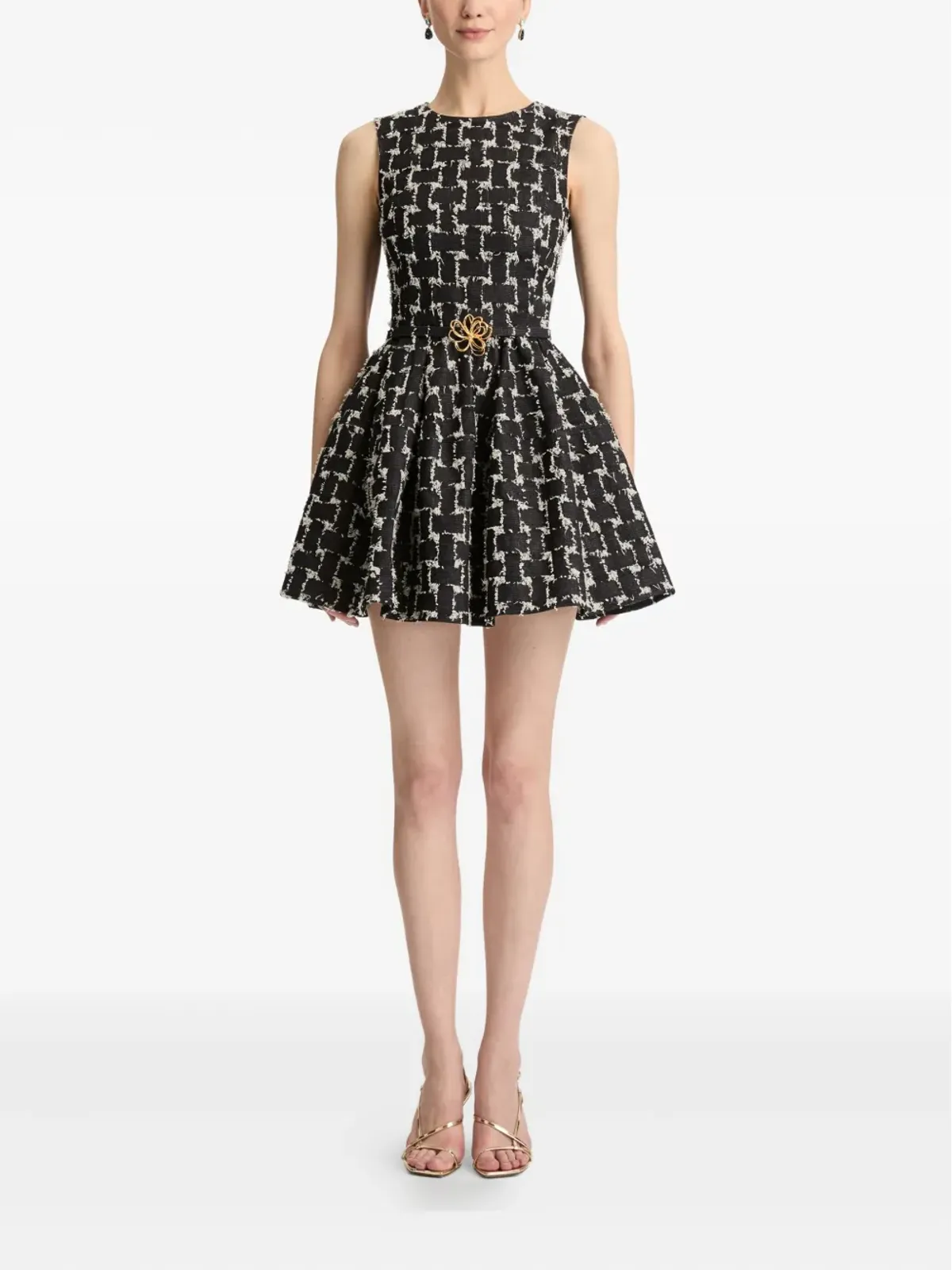 Oscar de la Renta ウェーブンジャカードミニドレス - 画像2