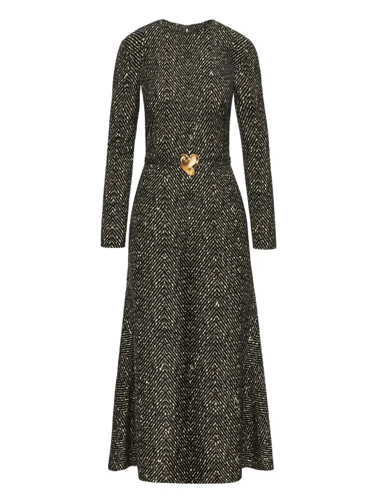 Oscar de la Renta ハートベルト付きミディドレス - 画像1