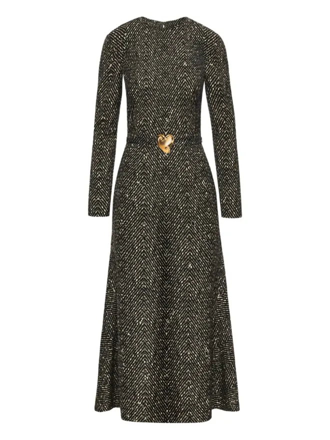Oscar de la Renta Oscar de la Renta ハートベルト付きミディドレスの商品画像