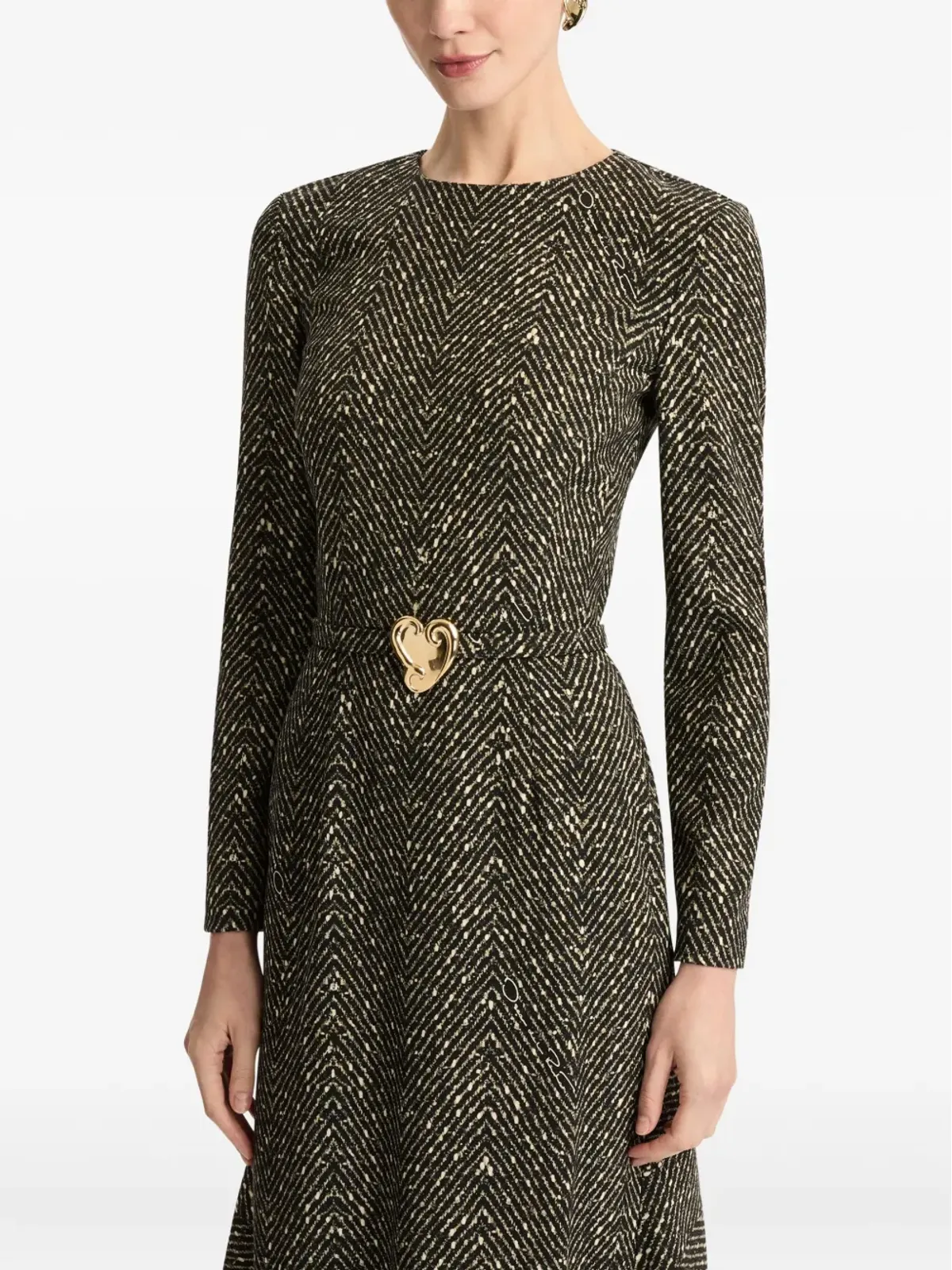 Oscar de la Renta ハートベルト付きミディドレス - 画像5