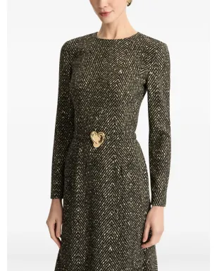 Oscar de la Renta ハートベルト付きミディドレス - サムネイル5