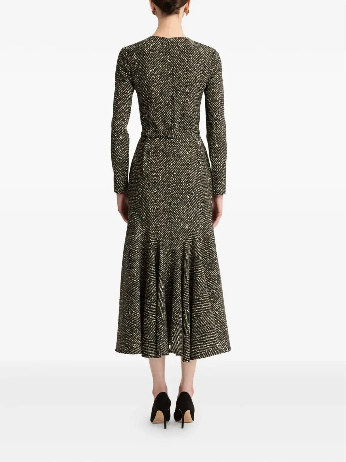 Oscar de la Renta ハートベルト付きミディドレス - 画像4