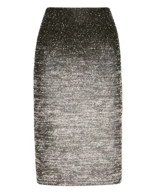 Oscar de la Renta ombré-effect bouclé midi skirt - Black - サムネイル1