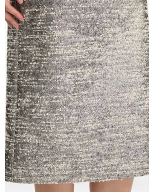 Oscar de la Renta ombré-effect bouclé midi skirt - Black - サムネイル5