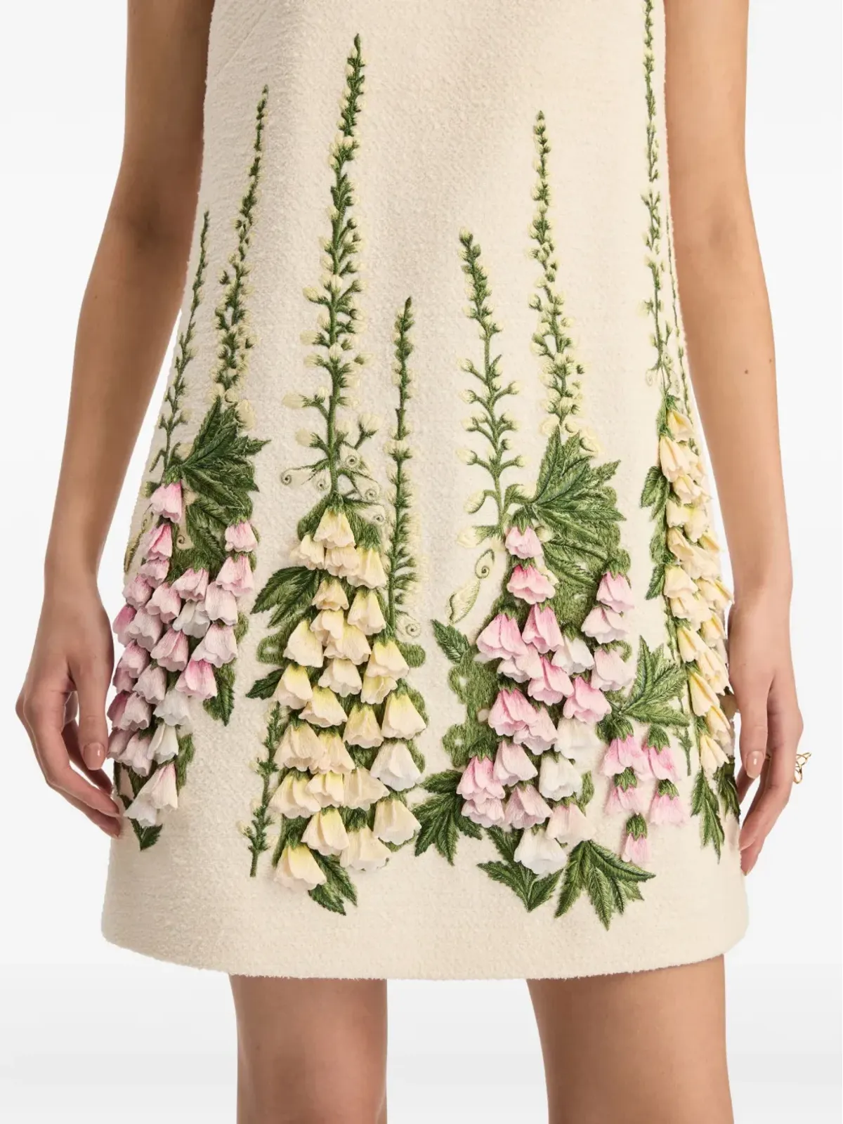 Oscar de la Renta 刺繍入りツイードミニドレス - 画像5