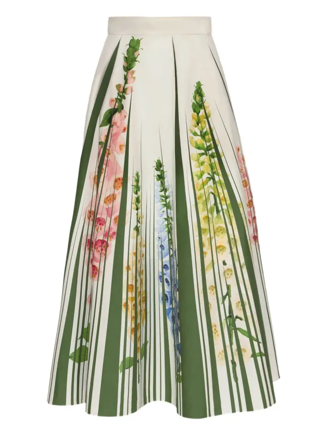 Oscar de la Renta Oscar de la Renta 花柄プリント ミディ丈スカートの商品画像