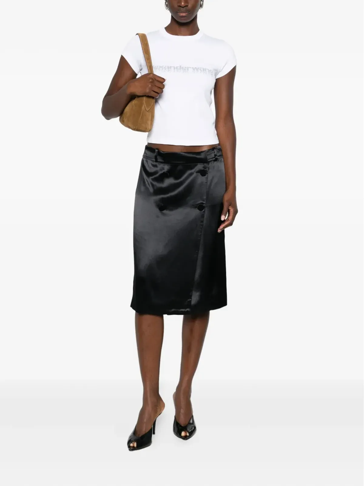 Alexander Wang デグラデーション ロゴ コットンTシャツ - 画像2