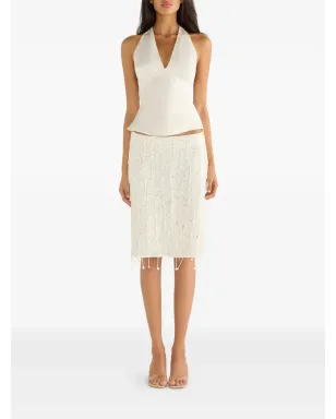 Asta Resort Fidan beaded tassel midi skirt - White - サムネイル2