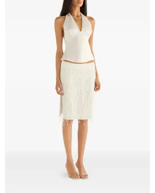 Asta Resort Fidan beaded tassel midi skirt - White - サムネイル3
