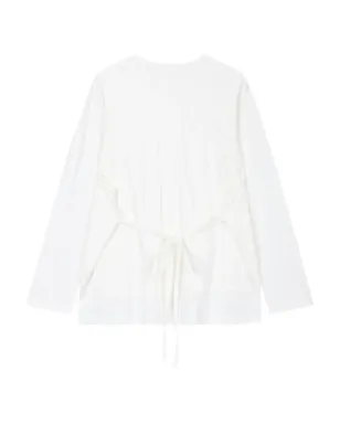 TOMBOY レイヤード風ラップ長袖Tシャツ - White - サムネイル2