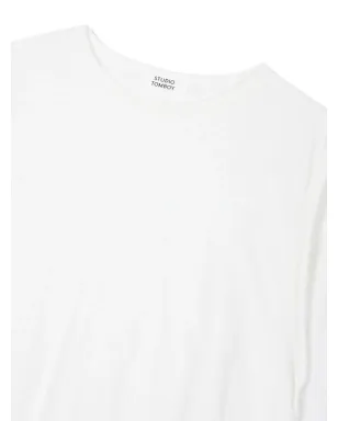 TOMBOY レイヤード風ラップ長袖Tシャツ - White - サムネイル4