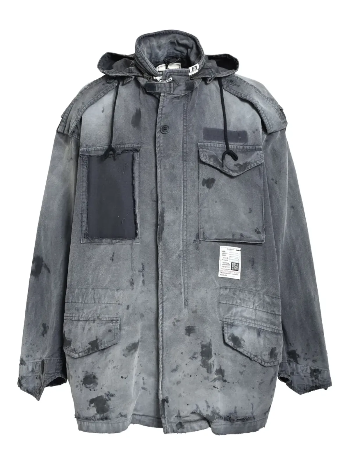 Maison MIHARA YASUHIRO ダメージ加工のフード付きジャケット - 画像1