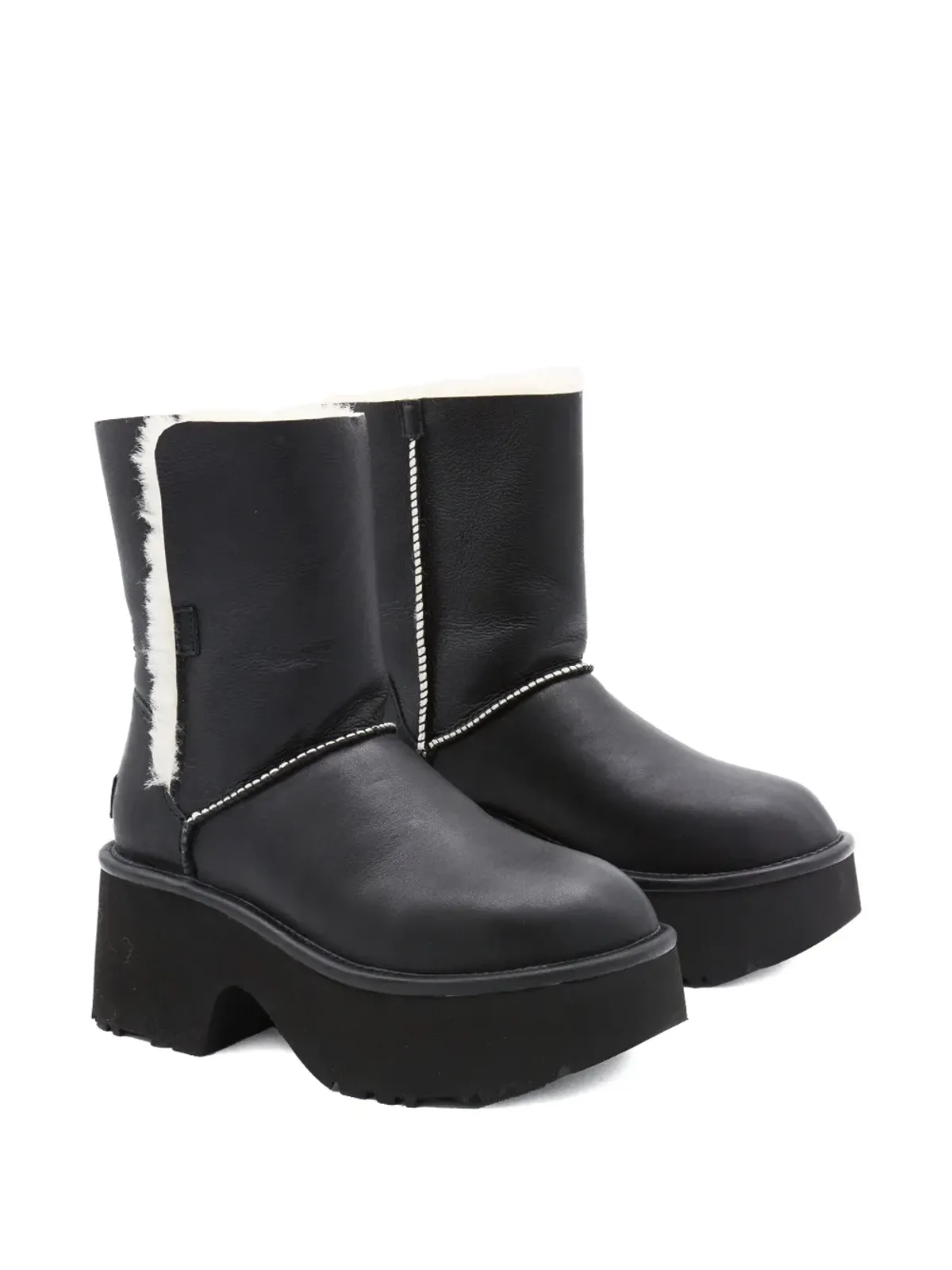 UGG プラットフォームファー付きレザーブーツ - 画像2