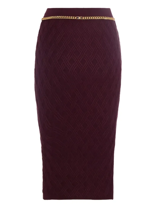 Elisabetta Franchi Elisabetta Franchi 幾何学模様スカート レッドの商品画像