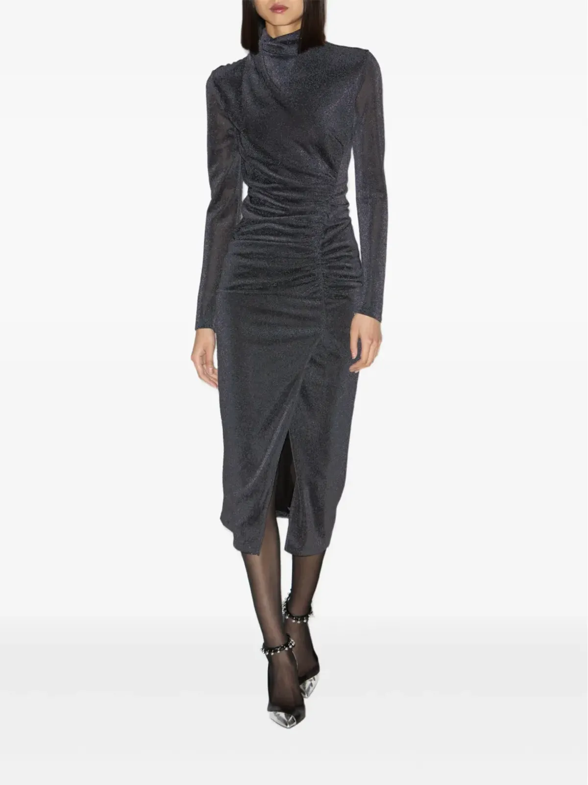 MARANT ÉTOILE ジェニサ スリットドレープ ミディドレス - Grey - 画像2