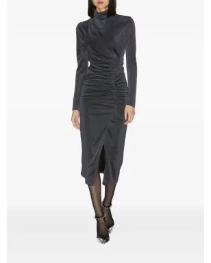 MARANT ÉTOILE ジェニサ スリットドレープ ミディドレス - Grey - サムネイル2