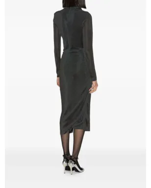 MARANT ÉTOILE ジェニサ スリットドレープ ミディドレス - Grey - サムネイル3