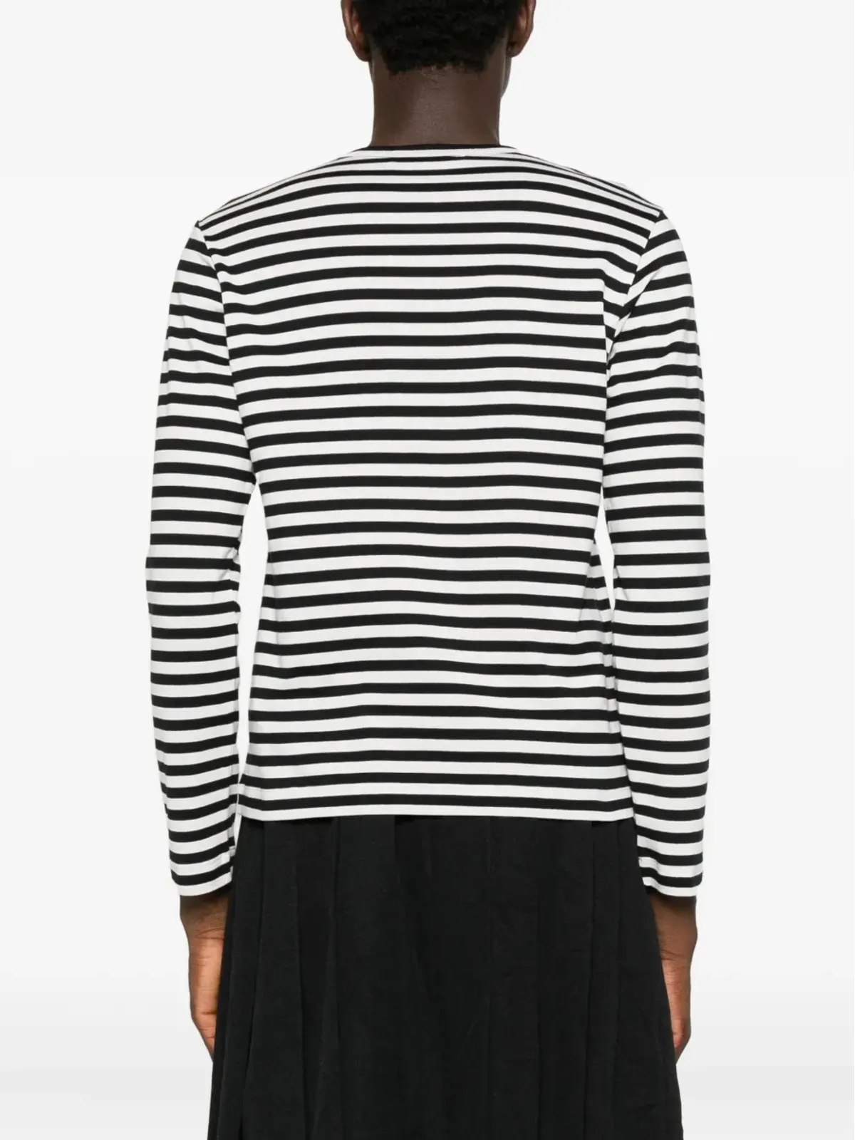 Black Comme Des Garçons ストライプ柄グラフィックプリント Tシャツ - 画像4