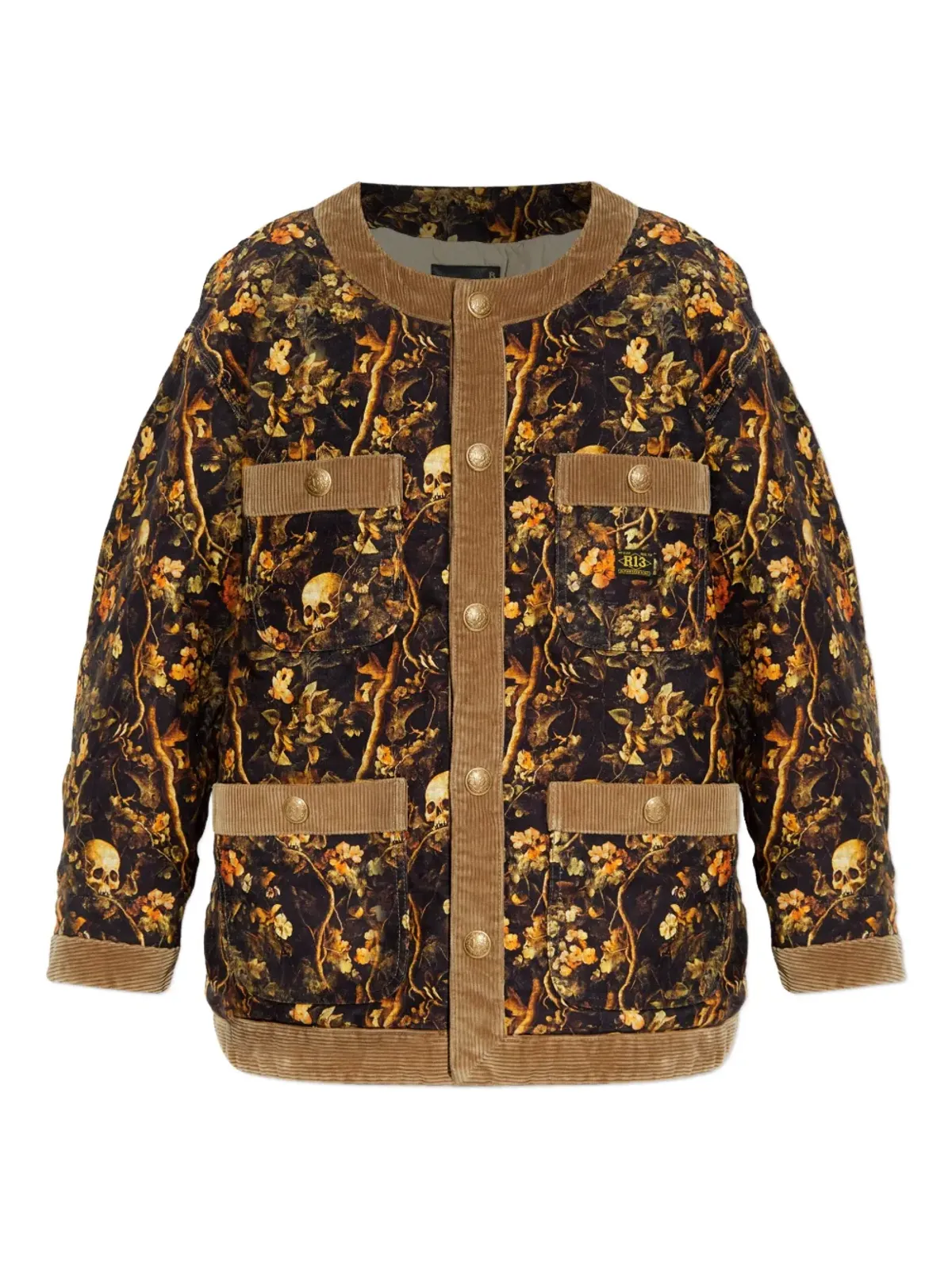 R13 スカルプリント花柄ジャケット - 画像1