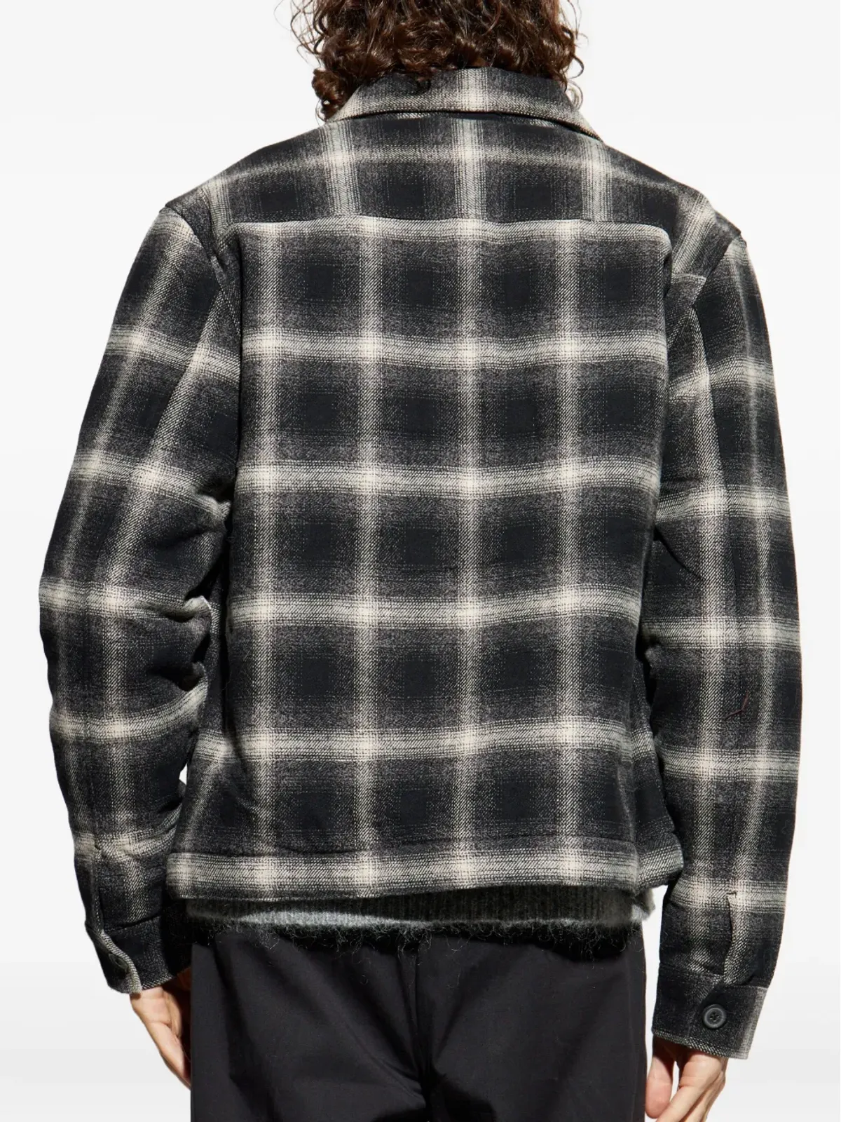 AllSaints ベイオ チェック柄ジップアップオーバーシャツ - 画像4