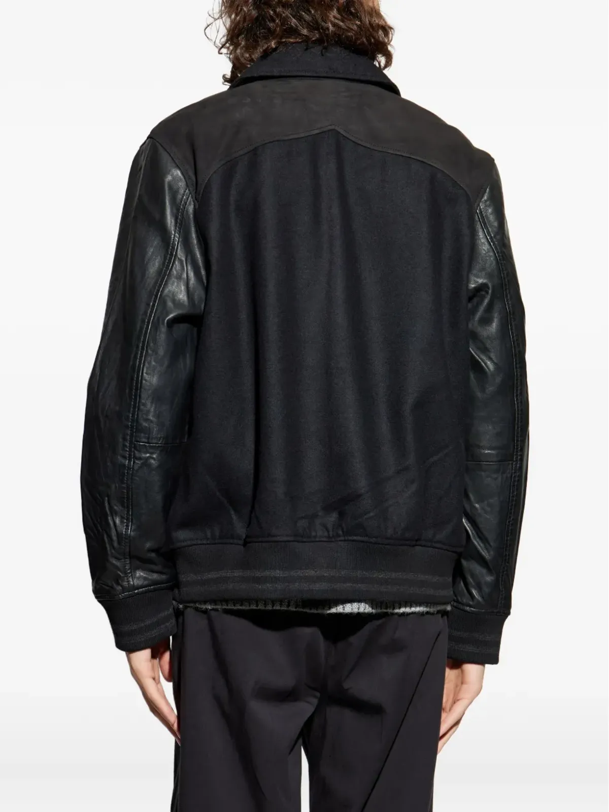AllSaints エンドルトン レザーパネルドジャケット - 画像4