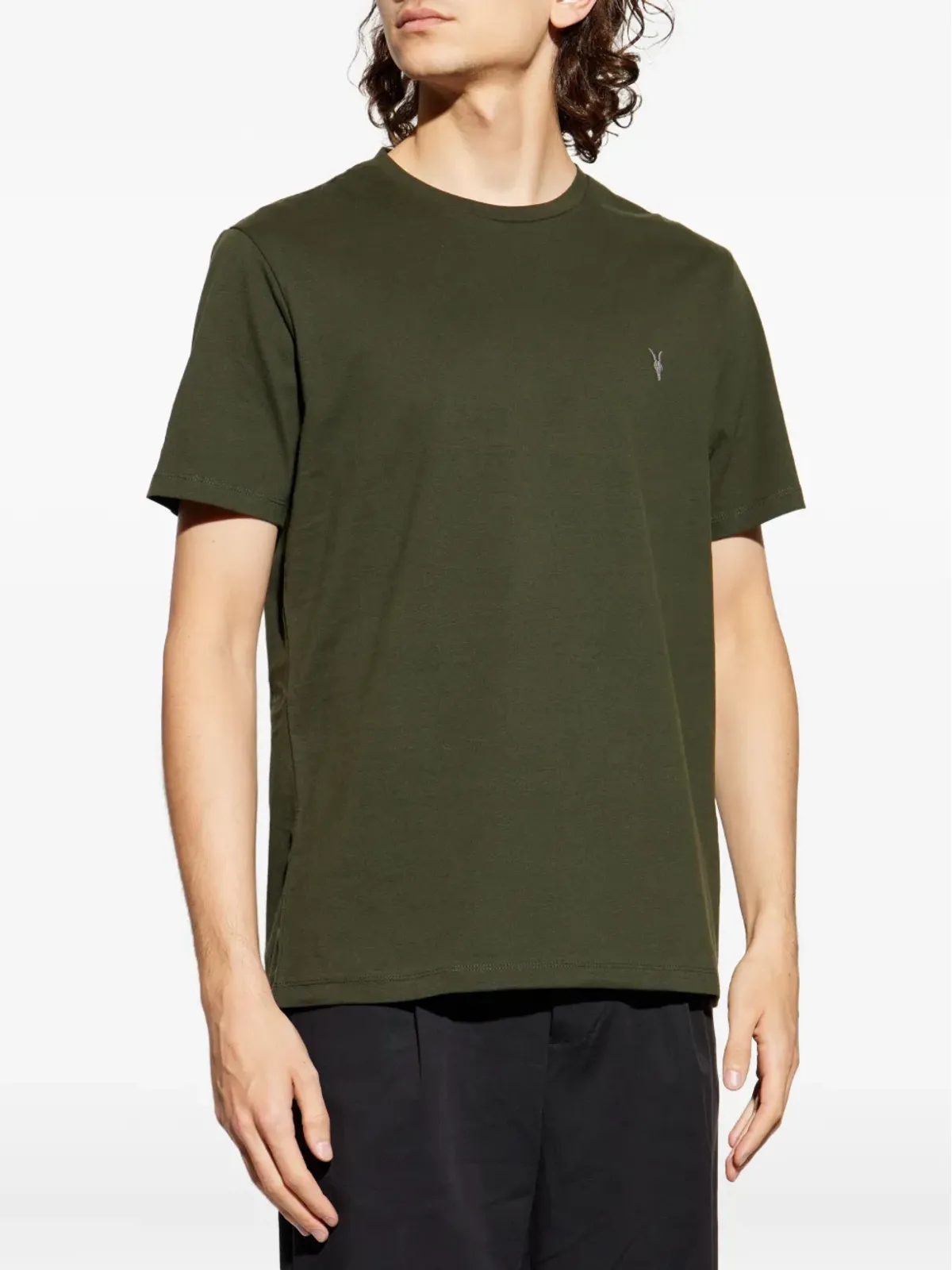 AllSaints ロゴ刺繍Tシャツ - グリーン - 画像3