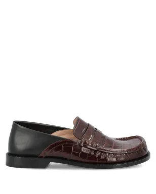 LOEWE Campo crocodile-effect loafers - Brown - サムネイル1