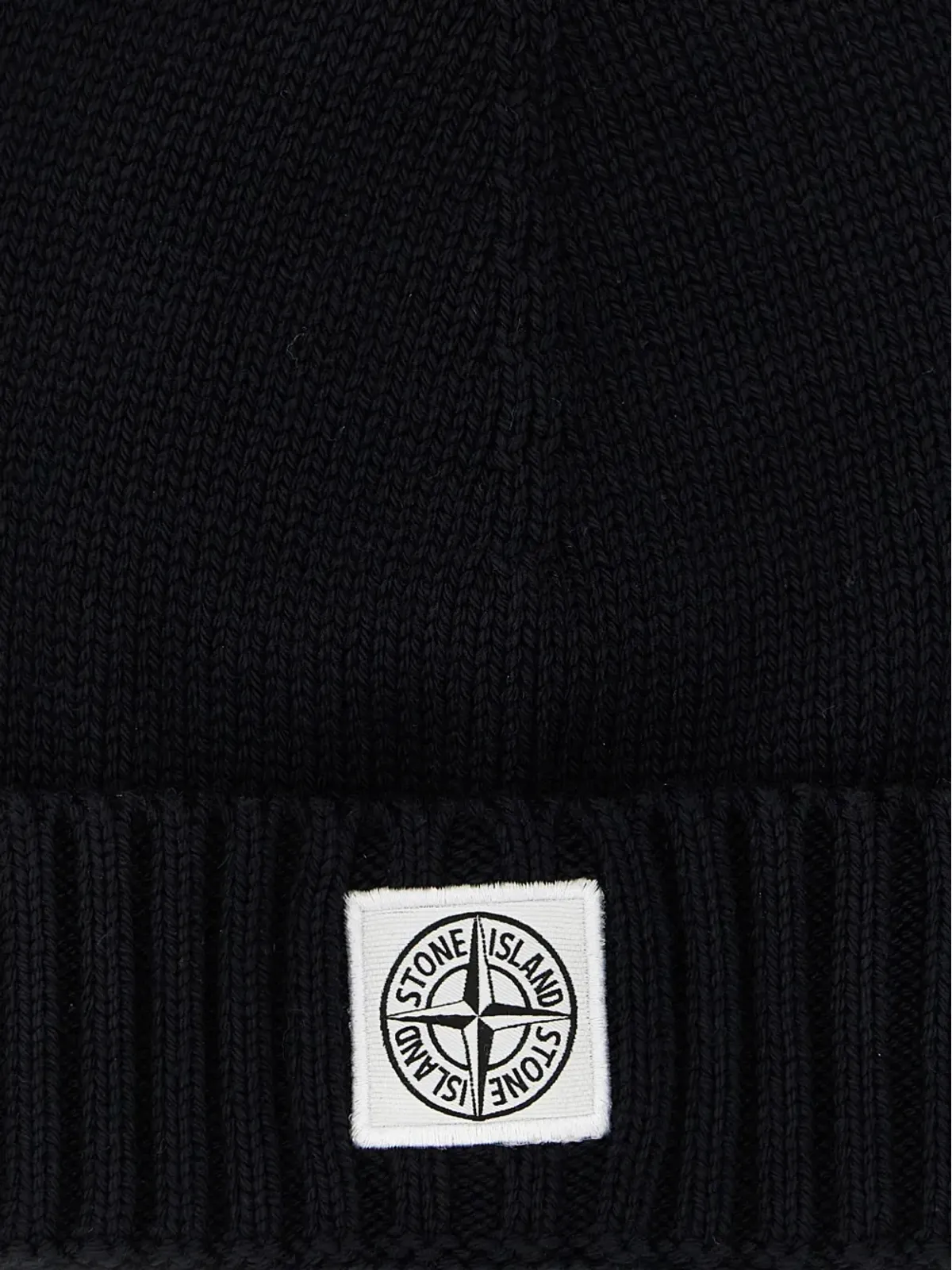 Stone Island Junior リブ編みロゴパッチ ビーニー帽 - 画像3
