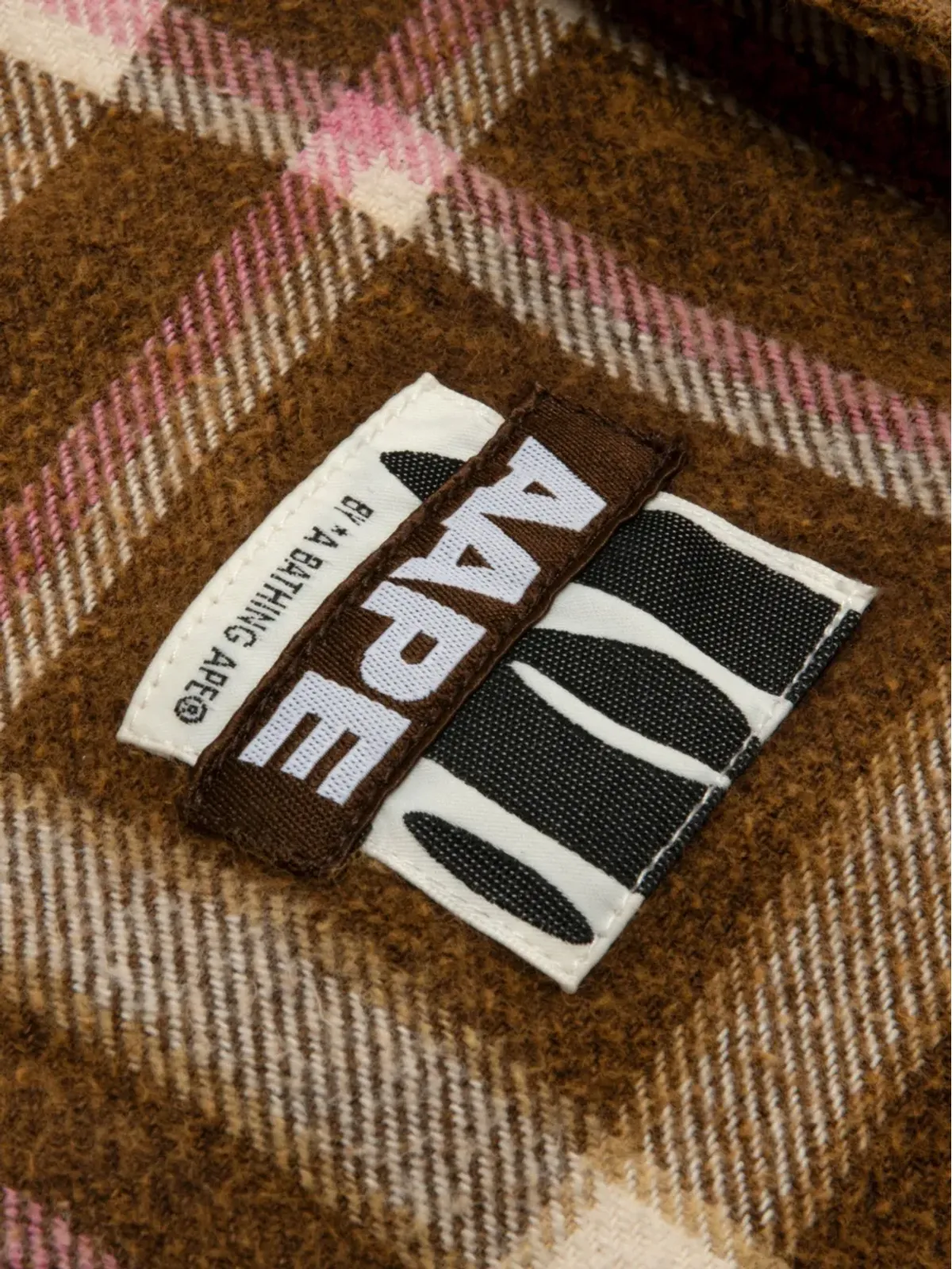 AAPE BY *A BATHING APE® チェック柄ポケットシャツ - ブラウン - 画像3
