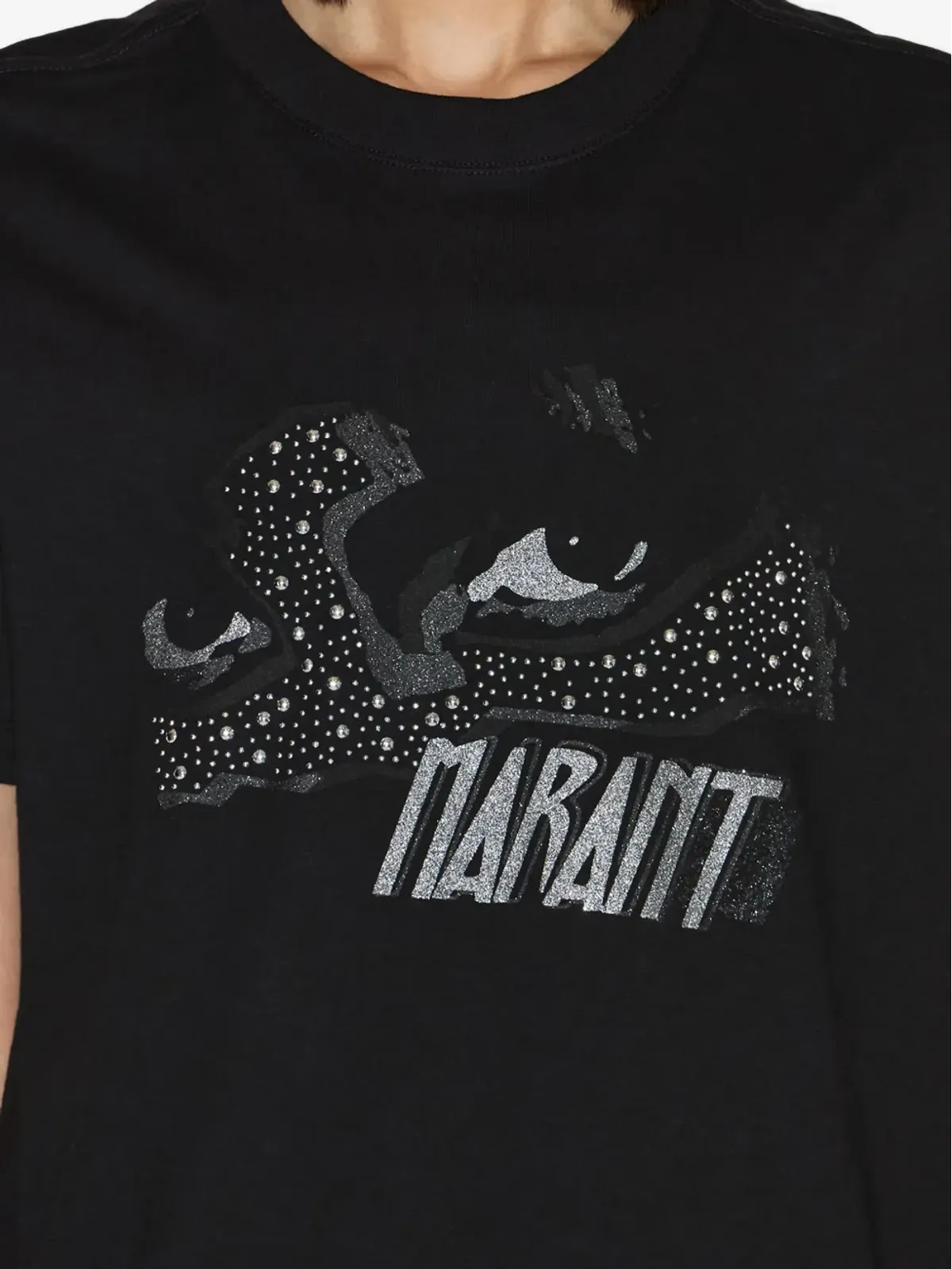 MARANT ÉTOILE Zoeline sequin stud T-shirt - Black - 画像5