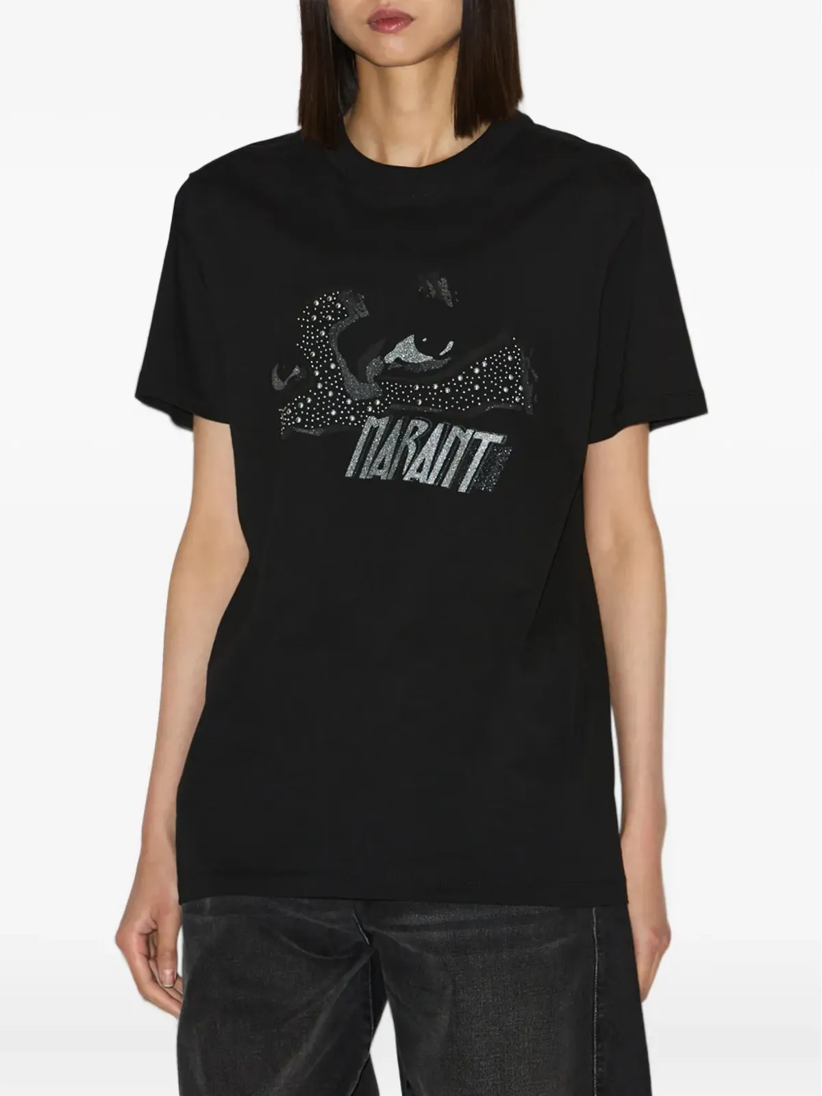 MARANT ÉTOILE Zoeline sequin stud T-shirt - Black - 画像3