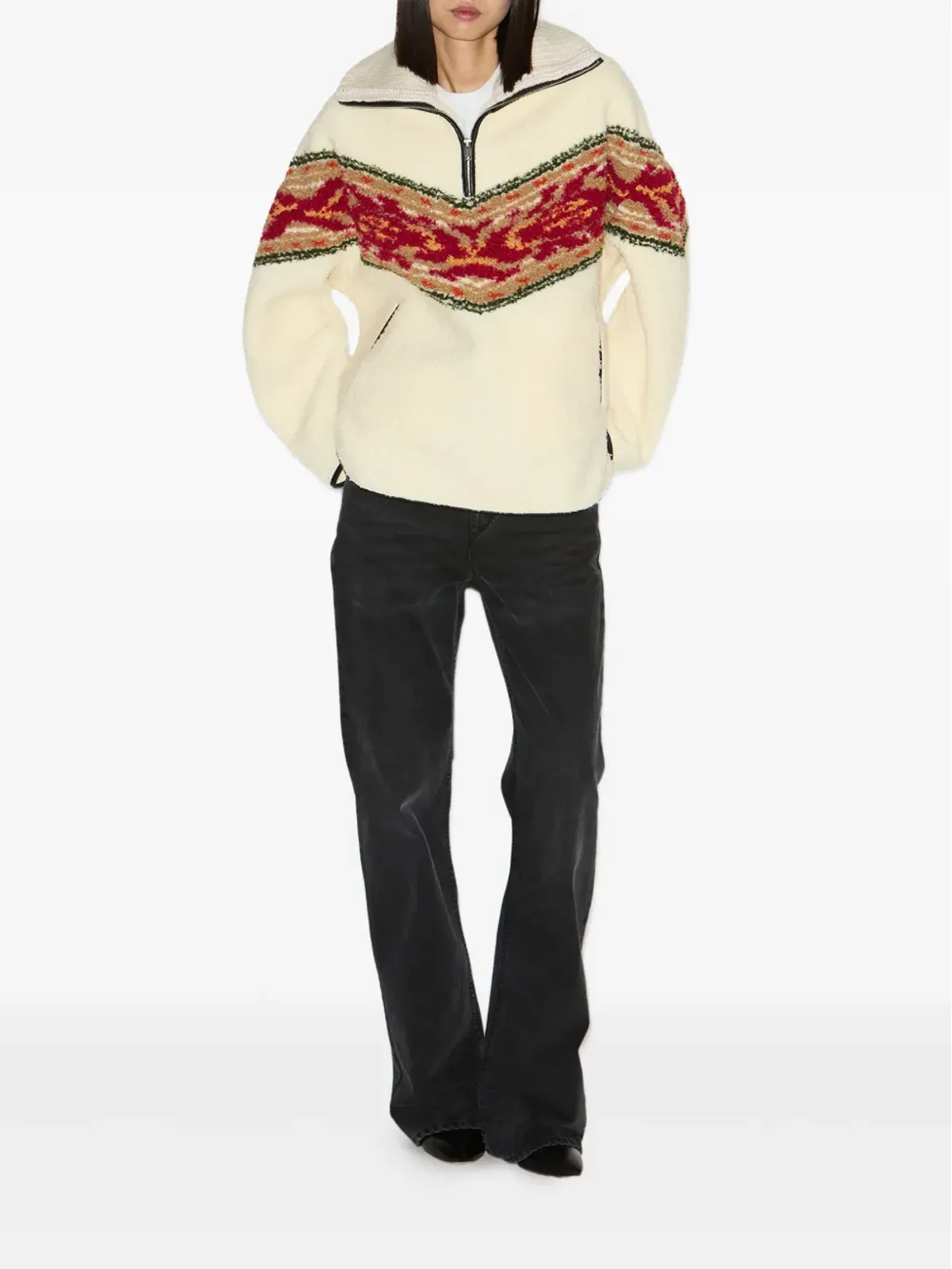 MARANT ÉTOILE Marner グラフィックストライプ フリースセーター - 画像2