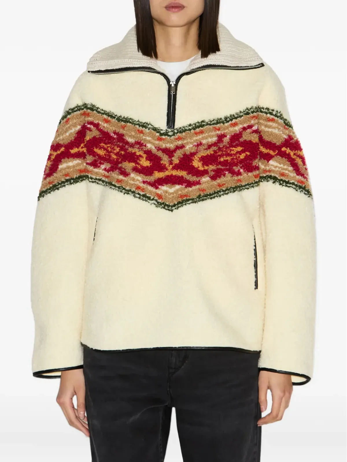 MARANT ÉTOILE Marner グラフィックストライプ フリースセーター - 画像3