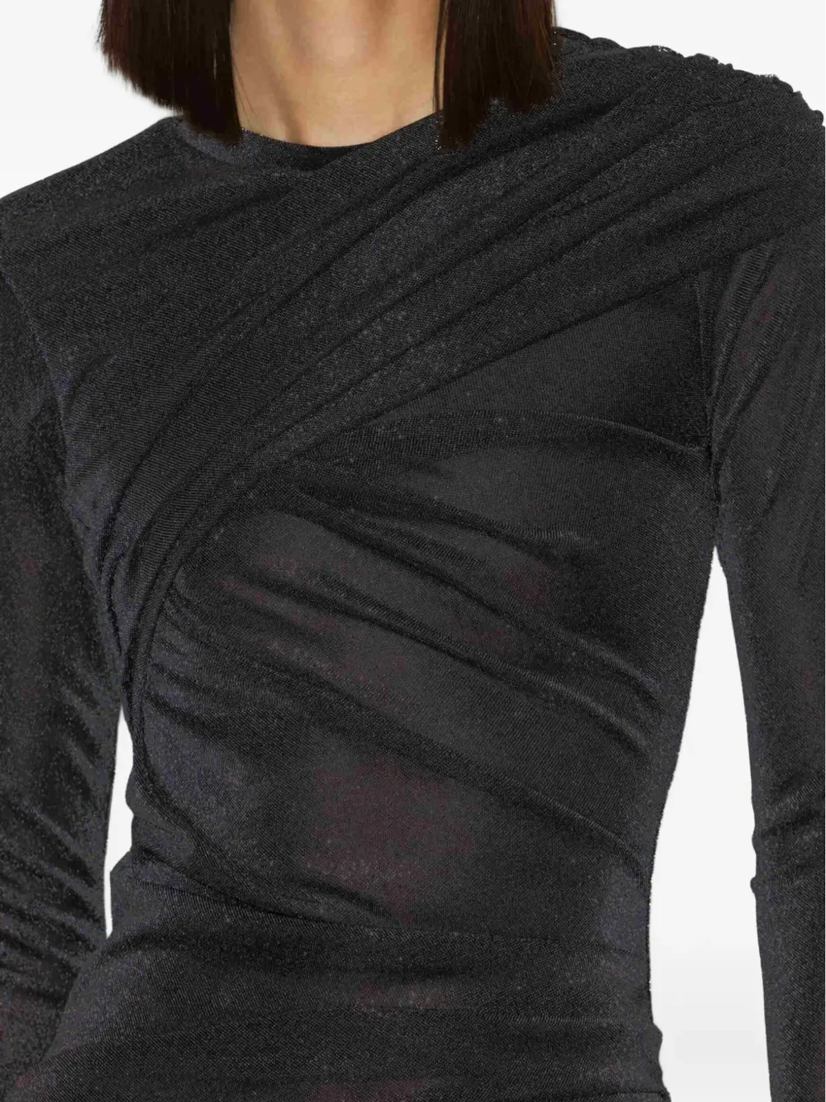 MARANT ÉTOILE デニース ドレープ ロングスリーブ ミニドレス - 画像4