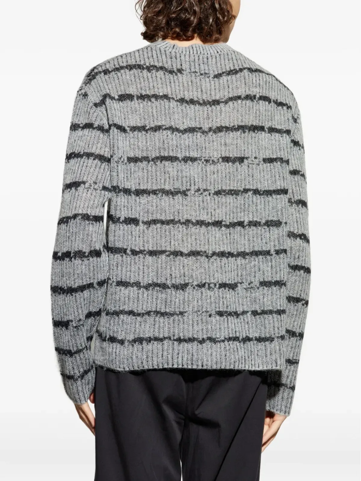 AllSaints ディソルブドストライプセーター（グレー） - 画像4