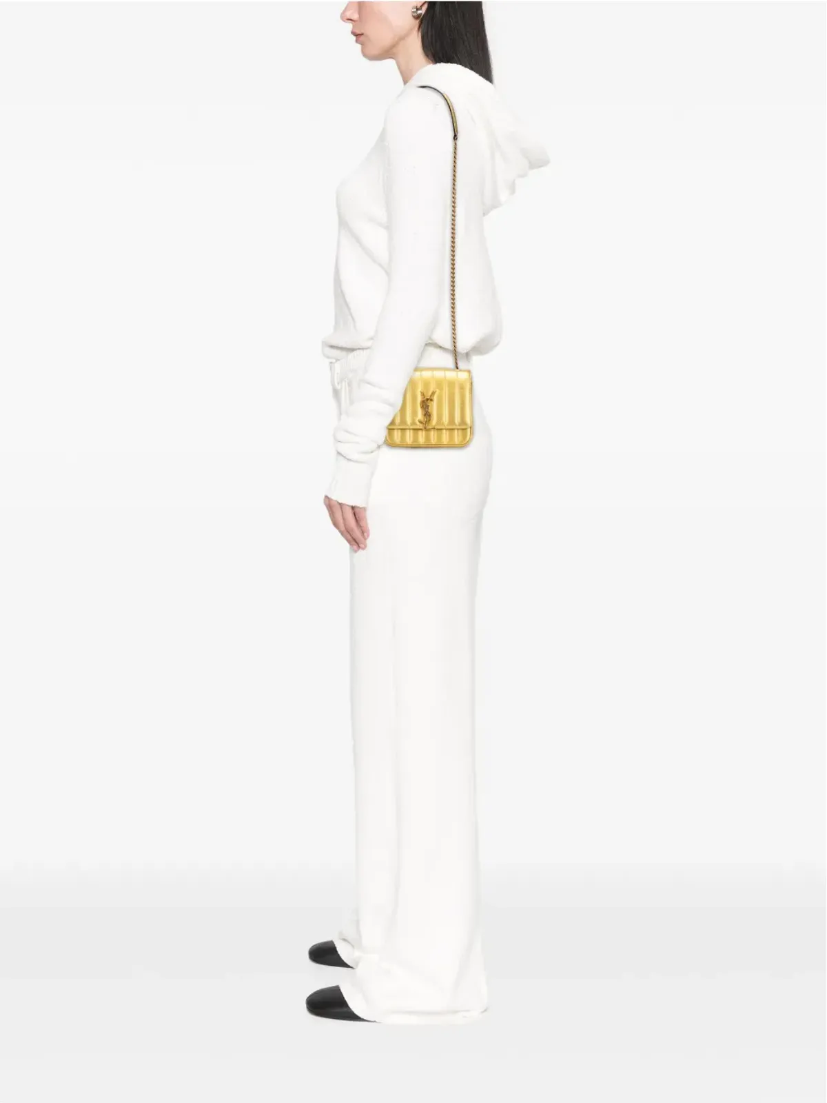 Saint Laurent Pre-Owned ビンテージ 2018 メタリック グレイン・ド・プードル モノグラム ヴィッキー チェーンバッグ クロスボディバッグ - ゴールド - 画像2
