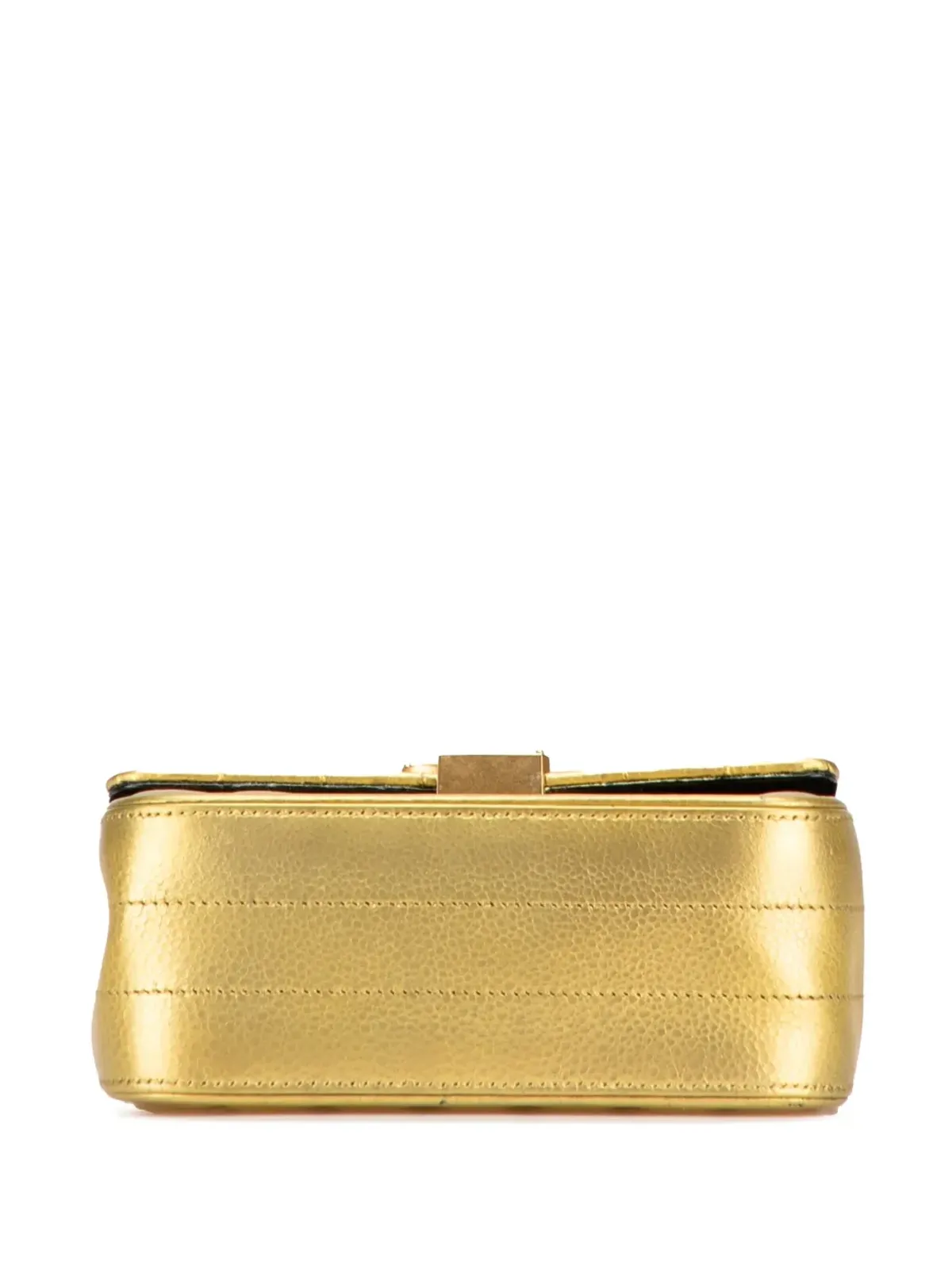 Saint Laurent Pre-Owned ビンテージ 2018 メタリック グレイン・ド・プードル モノグラム ヴィッキー チェーンバッグ クロスボディバッグ - ゴールド - 画像4