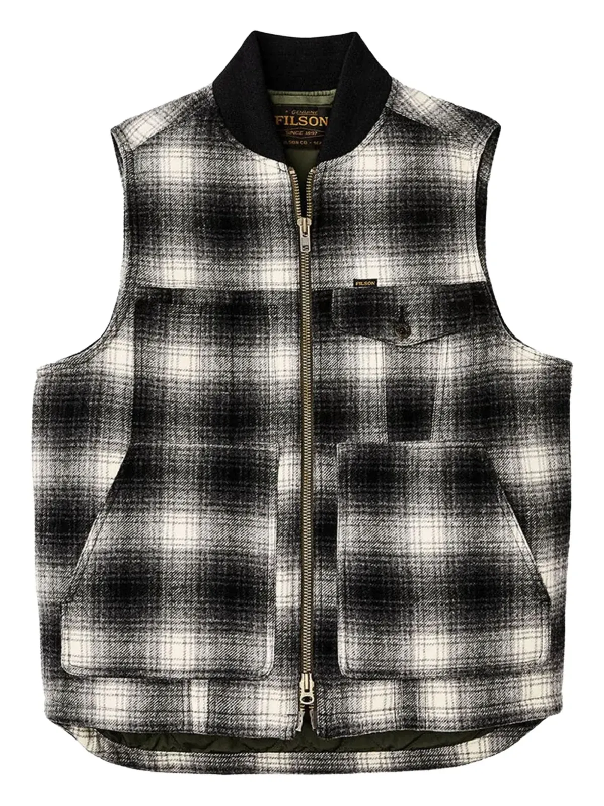Filson チェック柄ジレ - グレー - 画像1