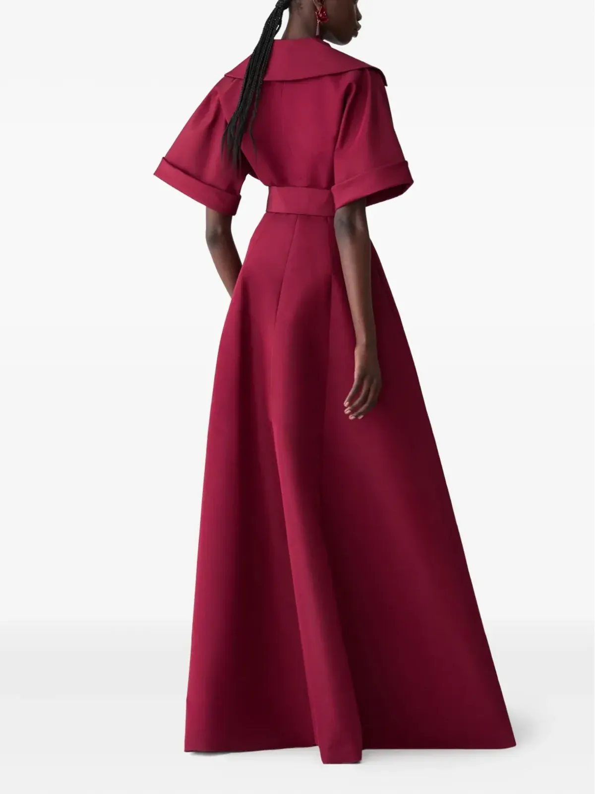 Carolina Herrera ベルト付き半袖マキシドレス - 画像3
