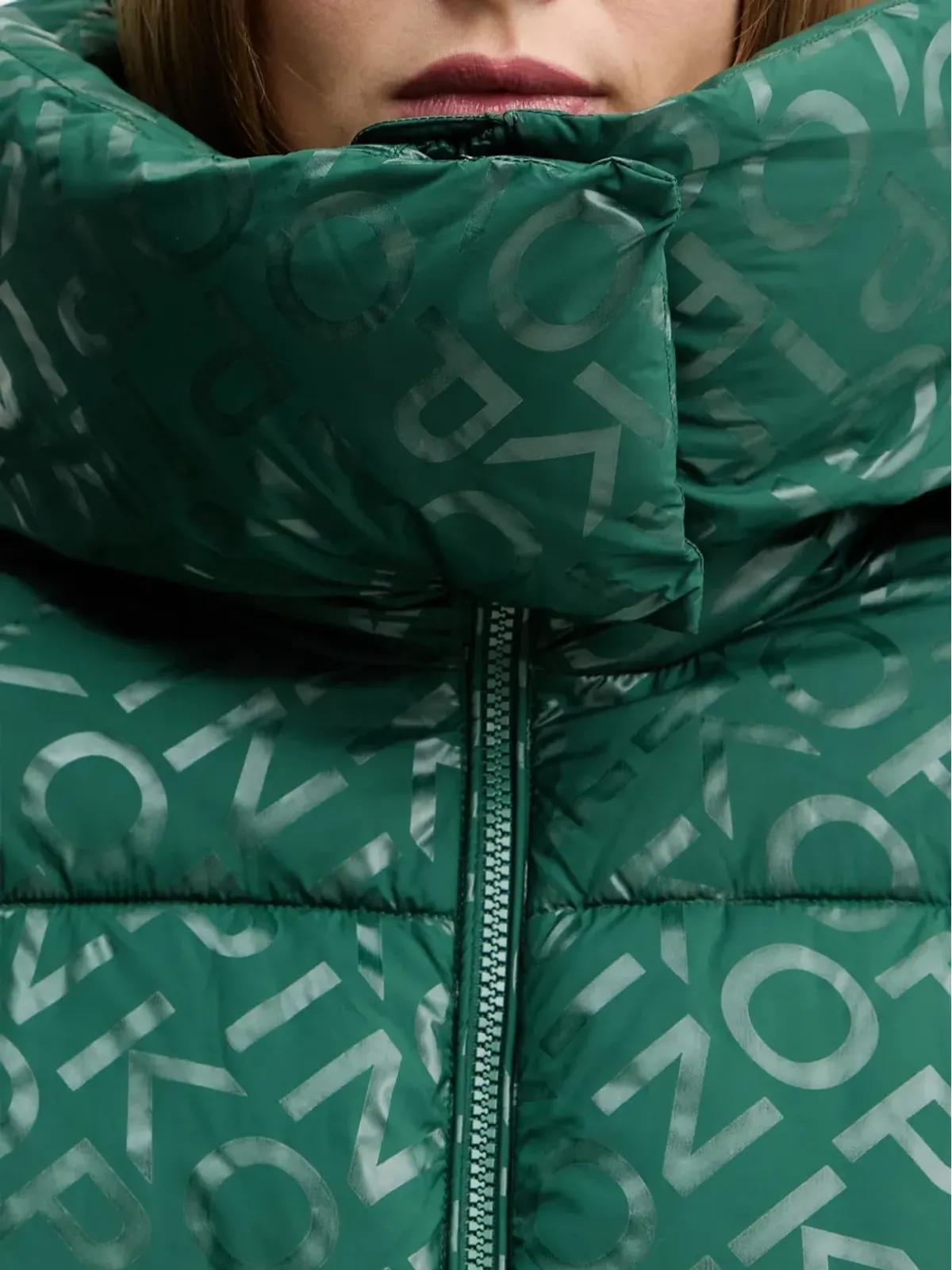 PINKO hooded logo-pattern jacket - Green - 画像5