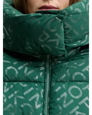 PINKO hooded logo-pattern jacket - Green - サムネイル5